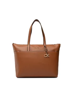 Calvin Klein Torebka Ck Must Shopper Lg W/Slip Pocket K60K609116 Brązowy - Torebki damskie - miniaturka - grafika 1