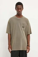 Koszulki męskie - Vans t-shirt bawełniany męski kolor zielony gładki VN000HES9JC1 - miniaturka - grafika 1