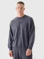 Bluzy sportowe męskie - Męska bluza dresowa nierozpinana 4F x Robert Lewandowski RL9SAW24TSWSM1709 - szara - miniaturka - grafika 1
