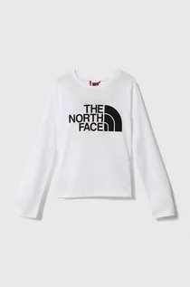 Bluzki dla dziewczynek - The North Face longsleeve bawełniany dziecięcy L/S EASY TEE kolor biały z nadrukiem - grafika 1