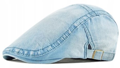 KASZKIET Męski Bawełniany Czapka na Lato BŁĘKITNY Jeansowy 8050-1 Pako Jeans