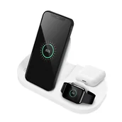 Stacje dokujące do telefonów - OEM Ładowarka Indukcyjna Qi 3w1 15w Gy-Z6s Biała - miniaturka - grafika 1