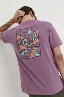 Koszulki męskie - Billabong t-shirt bawełniany BILLABONG X ADVENTURE DIVISION męski kolor fioletowy z nadrukiem - grafika 1