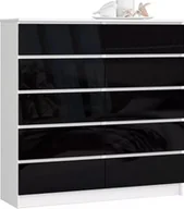 Komody - Elior Komoda do biura biała + czarny połysk - Mirune 4X - miniaturka - grafika 1