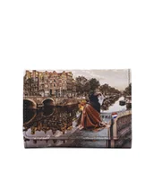 Portfele - Portfel Ynot Milano skóra ekologiczna motyw Amsterdam średni - miniaturka - grafika 1