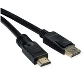 Adaptery i przejściówki - ROLINE 11.04.5777 adapter kablowy 10 m HDMI Typu A (Standard) DisplayPort Czarny 11.04.5777 - miniaturka - grafika 1