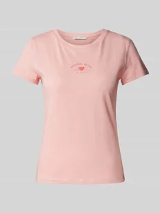 T-shirt z nadrukiem z logo - Koszulki i topy damskie - miniaturka - grafika 1
