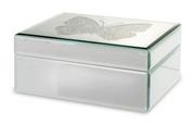 Biżuteria - akcesoria - Szkatułka na biżuterię srebrna szklana pudełko 8,5x19 131005 - miniaturka - grafika 1