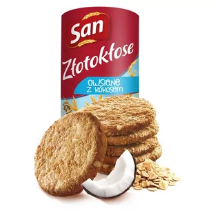 San Złotokłose Ciastka owsiane z kokosem 215 g - Ciastka - miniaturka - grafika 1