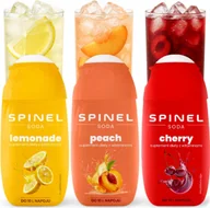 Syropy i koncentraty owocowe - 3x SYROP SPINEL SODA DO SATURATORA LEMONIADA BRZOSKWINIA WIŚNIA DO 10L - miniaturka - grafika 1