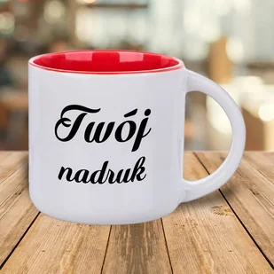 Kubek 400 ml z czerwonym wnętrzem z Twoim nadrukiem - Kubki - miniaturka - grafika 1