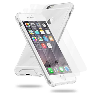 Etui Cadorabo i 2x hartowana folia pancerna do Apple iPhone 6 / 6S w przezroczystym etui ochronnym z silikonowym szkłem TPU z tyłu - Etui i futerały do telefonów - miniaturka - grafika 1