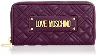 Portfele - Love Moschino PORTAF. Pikowany fioletowy poliuretan, damskie portfele, wyjątkowe - grafika 1