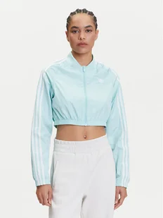 adidas Bluza adicolor Teamgeist JD0267 Turkusowy Slim Fit - Bluzy damskie - miniaturka - grafika 1