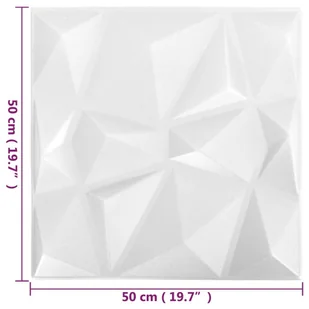 vidaXL Panele ścienne 3D, 48 szt., 50x50 cm, diamentowa biel, 12 m² 150912 - Panele ścienne i boazeria - miniaturka - grafika 7