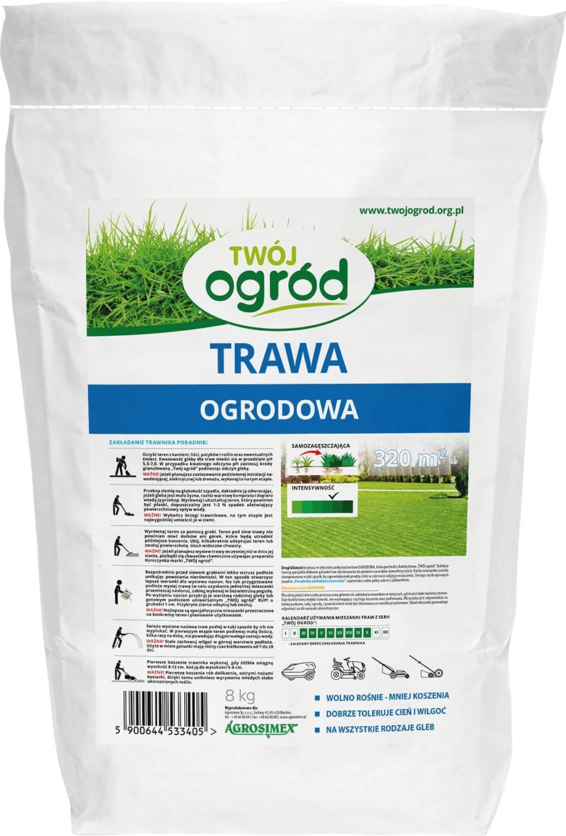 Mieszanka nasion Trawa Ogrodowa Twój Ogród 8 kg