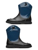 Botki damskie - Camper Skórzane botki w kolorze granatowo-czarnym - miniaturka - grafika 1