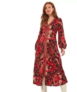 Sukienki - Joe Browns Damska sukienka maxi w stylu retro, boho, kwiatowy guzik, wielokolorowa, 42, multi, 42 - grafika 1