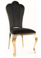 Krzesła - Krzesło glamour QUEEN VELVET czarny BLUVEL 19 na złotych nogach - miniaturka - grafika 1