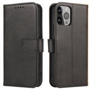 Etui i futerały do telefonów - Magnet Case elegancki futerał etui pokrowiec z klapką i funkcją podstawki Oppo Reno 5 Lite / Reno 5 F czarny - miniaturka - grafika 1