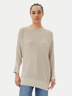 Swetry damskie - Morgan Sweter 251-MREC Beżowy Regular Fit - miniaturka - grafika 1