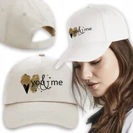 Czapki i chusty sportowe męskie - Czapka Beżowa Daszek Na Wiosnę YOU AND ME Wzory - miniaturka - grafika 1
