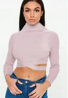 Swetry damskie - Missguded Sweter z Długim Rękawem Wiązany 40 Włf - miniaturka - grafika 1