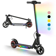 Hulajnogi elektryczne - SIMATE S5 Składana hulajnoga elektryczna dla dzieci, przednie koło 6,3 cala, 14 km/h, 130 W, maks. 70 kg, wyświetlacz LED, od 6 lat, czarna - miniaturka - grafika 1