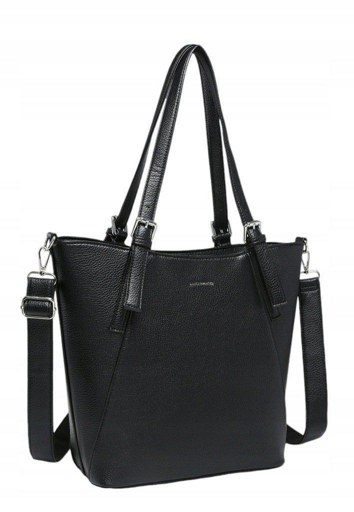 Pojemna Torebka Damska Czarna Shopper na Ramię LUIGISANTO HS1239 Black