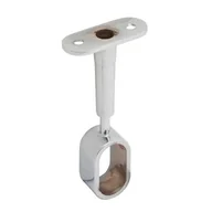 Meble modułowe i akcesoria - Uchwyt dystansowy z regulacją do rury owalnej 30 x 15 przelotowy chrom - miniaturka - grafika 1