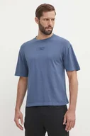 Koszulki męskie - Reebok t-shirt bawełniany męski kolor niebieski gładki 100075632 - miniaturka - grafika 1