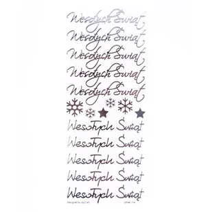 Naklejki Ażurowe Wesołych Świąt 16 Szt. Srebrne Dpnk-132 Dalprint - Scrapbooking - miniaturka - grafika 1