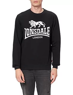 Bluzy męskie - Lonsdale bluza męska Men Crew narożny z kapturem GoSport, kolor: czarny , rozmiar: l 113374_1000-L - grafika 1
