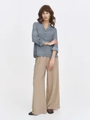 Bluzki damskie - Wzorzysta bluzka na delikatnej stójce - miniaturka - grafika 1