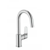 Baterie umywalkowe - Roca Victoria Plus Bateria umywalkowa sztorcowa wysoka z korkiem click-clack, Cold Start - miniaturka - grafika 1