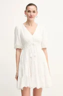 Sukienki - Pepe Jeans sukienka bawełniana DAY kolor beżowy mini rozkloszowana PL953694 - miniaturka - grafika 1
