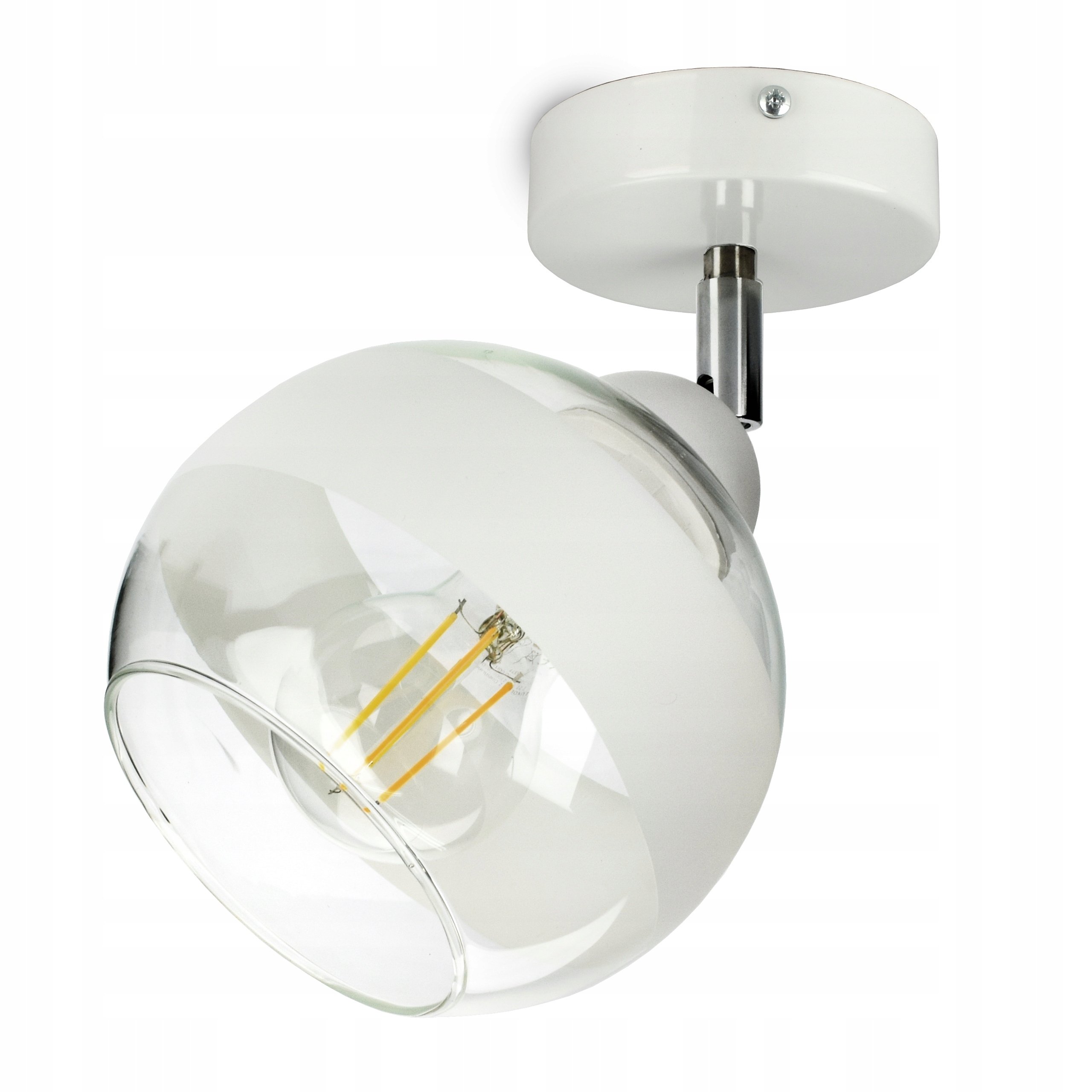 Lampa Wisząca Sufitowa Żyrandol Biała Szklana Kula White Belt EG1 LED E27