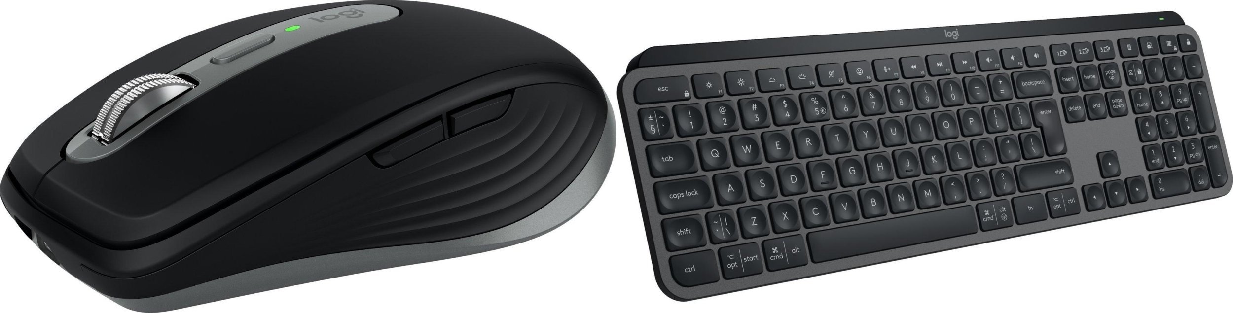 Logitech Anywhere 3S For Mac Space Gray 910-006947 + MX Keys S Bezprzewodowa Graphite US 920-011587