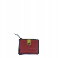 Portfele - Portfel portfelik mały skórzany miejsce na bilon karty eko OLIVKA - miniaturka - grafika 1