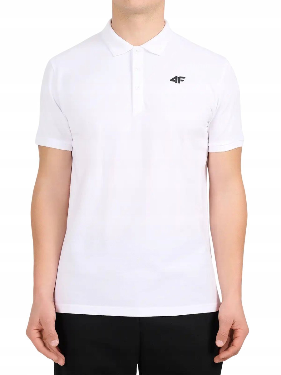 Męska koszulka polo 4F PTSM0771 biały 10S XL