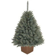 Choinki - CHOINKA SZTUCZNA ŚWIERK SREBRNY PREMIUM W KWADRATOWEJ DONICY 110 CM X-CHOINKA - miniaturka - grafika 1