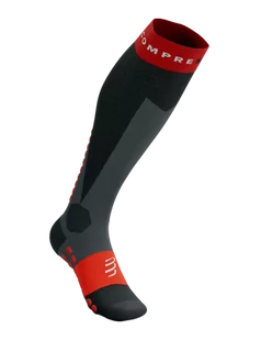 COMPRESSPORT skarpety kompresyjne narciarskie SKI TOURING FULL SOCKS black/red - Skarpetki sportowe męskie - miniaturka - grafika 1