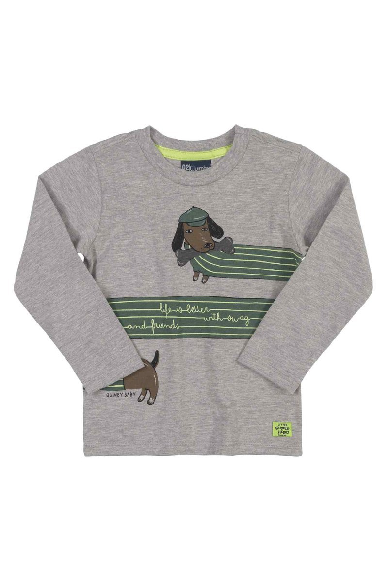 Chłopięca bluzka z długim rękawem szara Quimby r.74