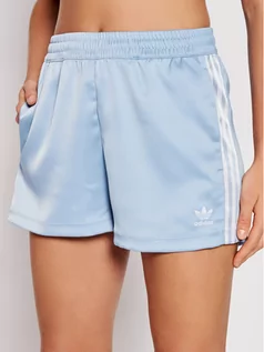 Spodenki damskie - adidas Szorty sportowe adicolor Classics Satin H37808 Niebieski Standard Fit - grafika 1