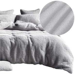 Komplet pościeli bawełnianej GRUBA FROTA 200x220 MIĘKKA FROTTE jasny szary - Pościel - miniaturka - grafika 1