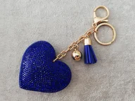 Breloki - Brelok Serce Breloczek Z Cyrkoniami Chaber Granat - miniaturka - grafika 1