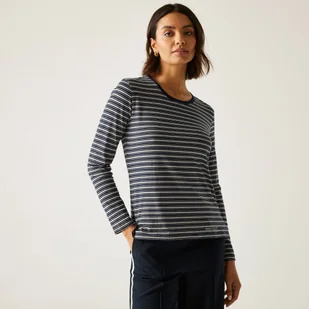 Regatta Koszulka damska z długim rękawem Federica Niebieski, Cotton, Rozmiar: 46 - Koszulki i topy damskie - miniaturka - grafika 1