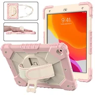 Etui do tabletów - Etui ochronne do iPada 9/8 / 7 generacji 2021/2020 / 2019 10,2 cala, etui ochronne, odporne na uderzenia, wytrzymałe, z uchwytem na długopis, obracany o 360°, pasek na rękę, pasek na ramię - miniaturka - grafika 1