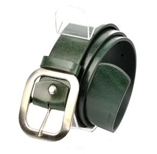 Pasek Skórzany Damski PAS-MAX (PL) Skóra Naturalna EXTRA Gładki 40 mm CIEMNY ZIELONY K111 - Paski - miniaturka - grafika 4