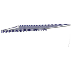 Zwijana markiza, niebiesko-biała, 4x3 m, tkanina i aluminium Lumarko! - Markizy - miniaturka - grafika 6